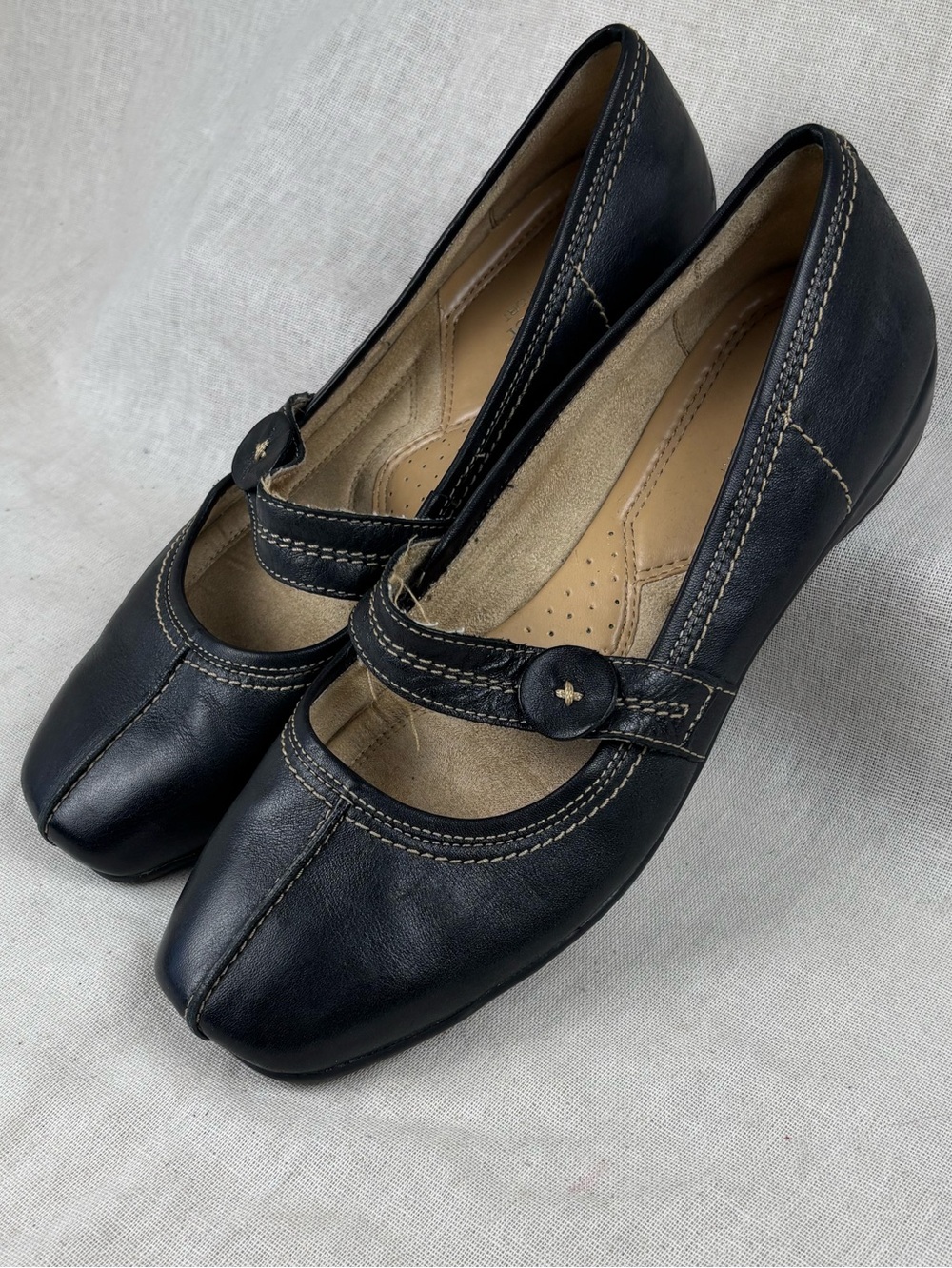 Naturalizer Black Leather Mary Jane Loafers Ballet Flats Women’s Size 7